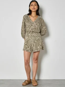 Apricot Damen Rock in oliv khaki - Länge: kurz