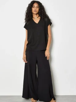 Apricot Damen Shirt in schwarz - Ärmel: kurzarm
