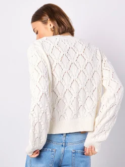 Apricot Damen Strickjacke in weiß - Ärmel: langarm