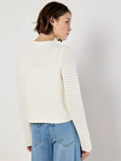 Apricot Damen Strickjacke in beige ecru - Ärmel: langarm
