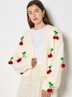 Apricot Damen Strickjacke in beige - Ärmel: langarm