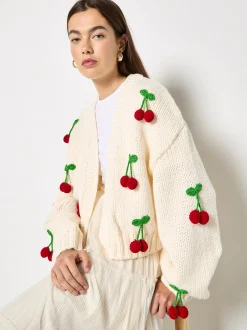 Apricot Damen Strickjacke in beige - Ärmel: langarm