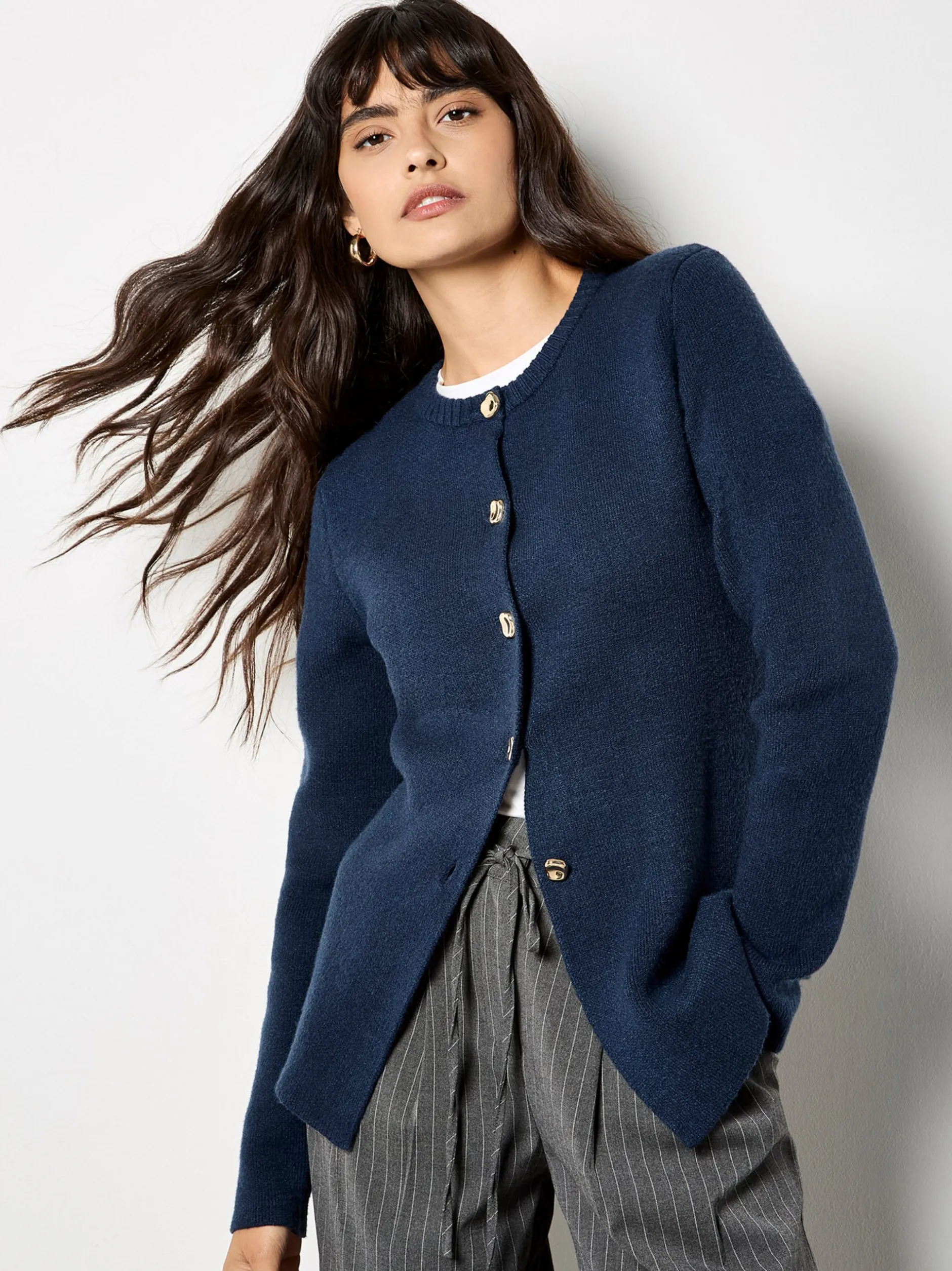 Apricot Damen Strickjacke in marine blau