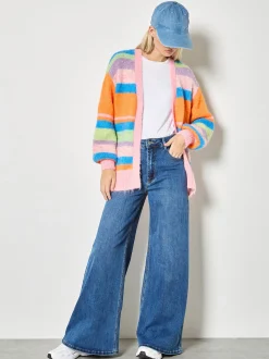 Apricot Damen Strickjacke in mehrfarbig pink