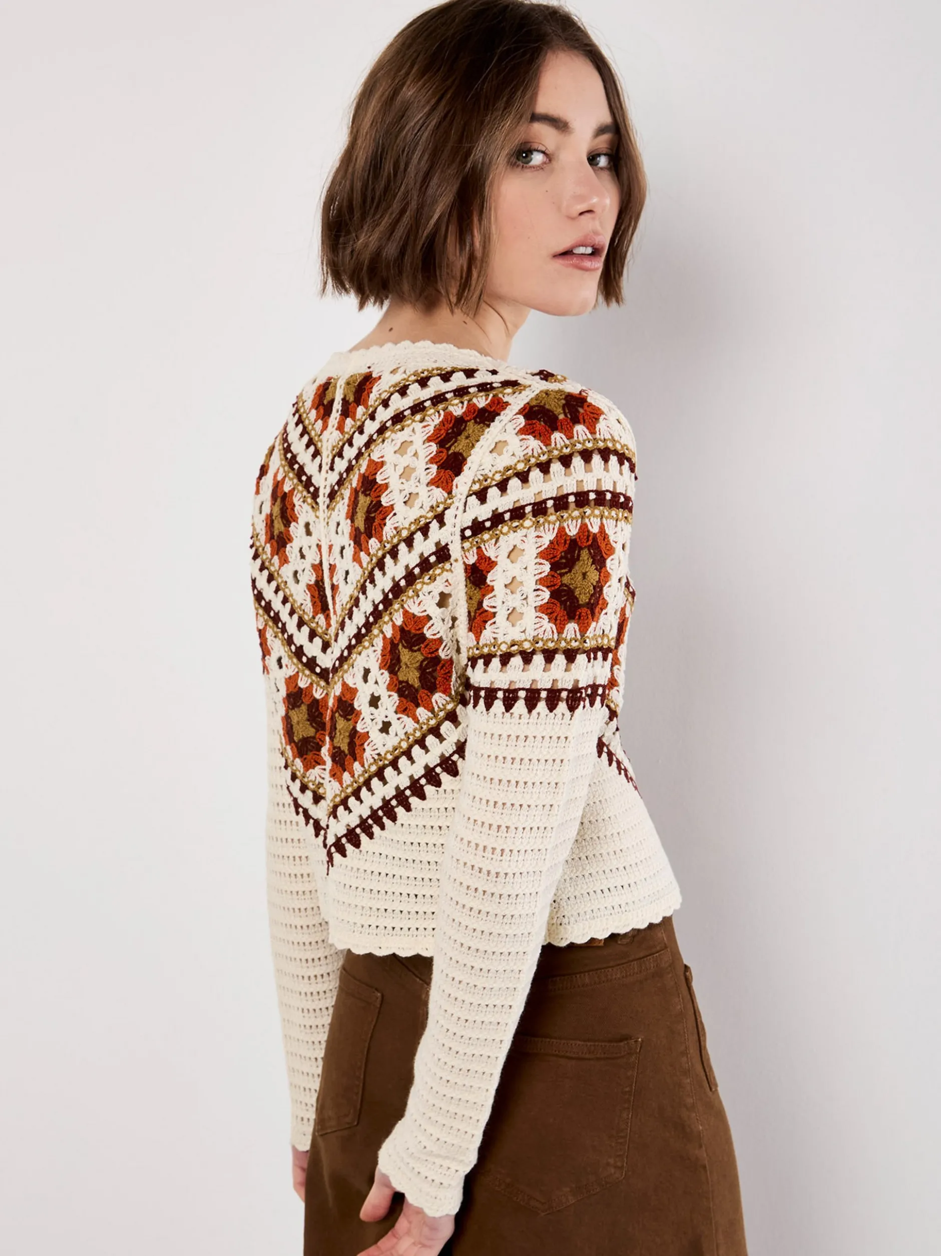 Apricot Damen Strickjacke in beige - Ärmel: langarm