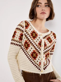 Apricot Damen Strickjacke in beige - Ärmel: langarm