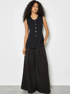Apricot Damen Strickweste in schwarz - Ärmel: ohne Arm