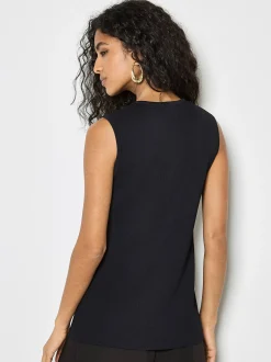 Apricot Damen Strickweste in schwarz - Ärmel: ohne Arm