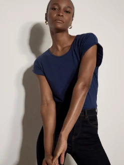Apricot Damen Top in blau - Ausschnitt: Rundhals