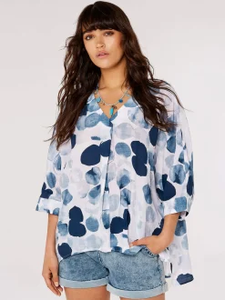 Apricot Damen Top in blau - Ausschnitt: V-Ausschnitt