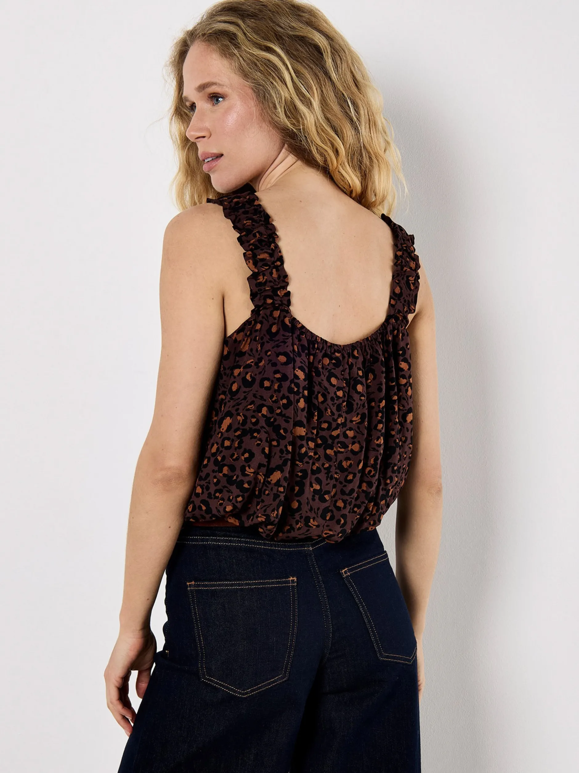 Apricot Damen Top in braun - Ausschnitt: Karree