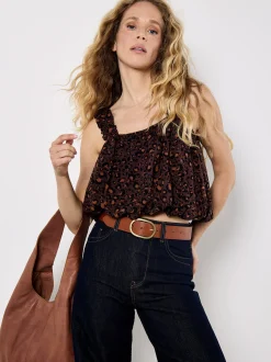 Apricot Damen Top in braun - Ausschnitt: Karree