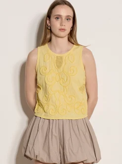Apricot Damen Top in gelb - Ausschnitt: Rundhals