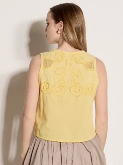 Apricot Damen Top in gelb - Ausschnitt: Rundhals