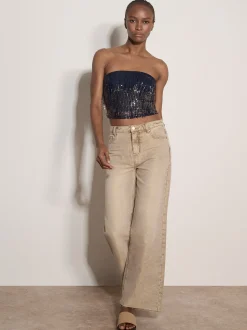 Apricot Damen Top in marine blau - Ärmel: ohne Arm