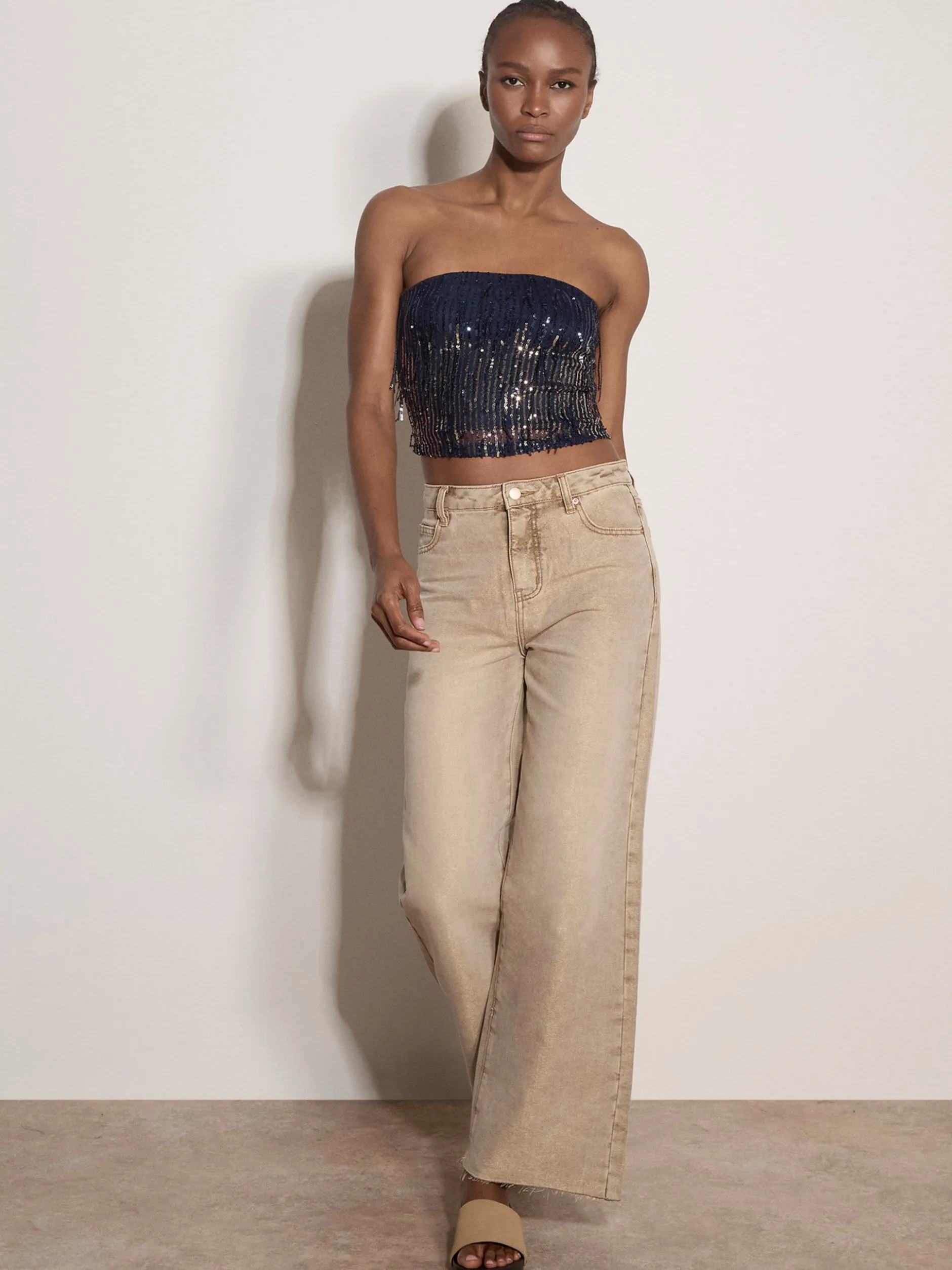 Apricot Damen Top in marine blau - Ärmel: ohne Arm