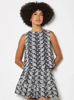 Apricot Damen Top in marine blau - Ausschnitt: Rundhals