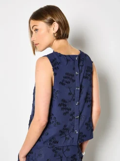 Apricot Damen Top in marine blau - Ausschnitt: Rundhals