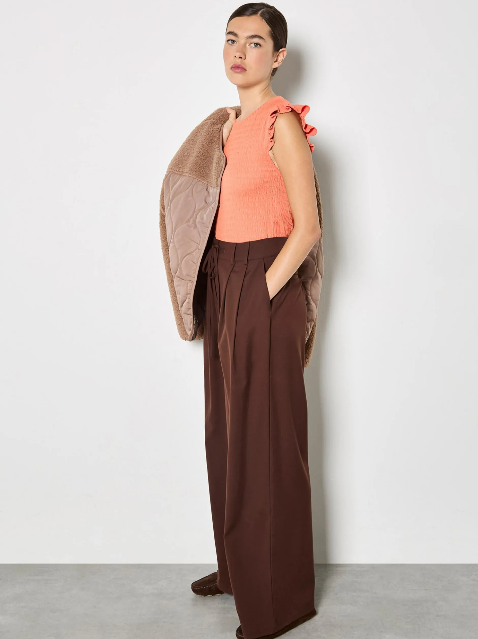 Apricot Damen Top in pink koralle - Ausschnitt: Rundhals