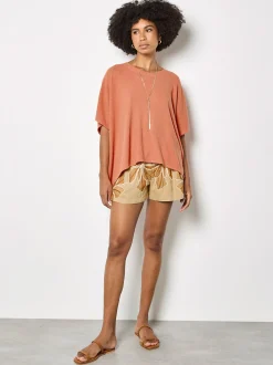 Apricot Damen Top in pink koralle - Ausschnitt: Rundhals