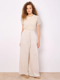 Apricot Damen Top in sand beige - Ärmel: kurzarm
