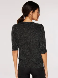 Apricot Damen Top in schwarz - Ärmel: 3/4 Arm