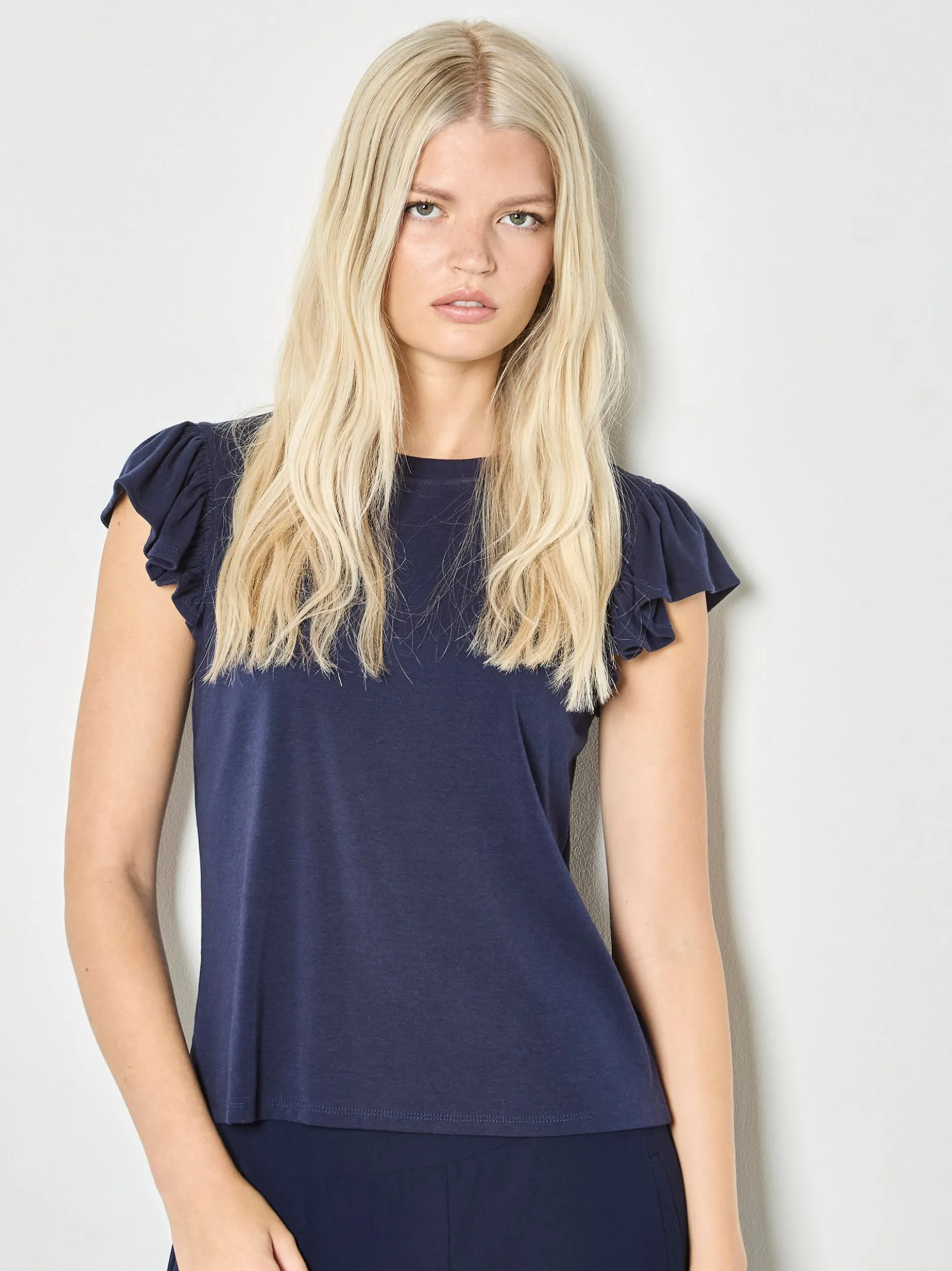 Apricot Damen T-Shirt in marine - Ausschnitt: Rundhals