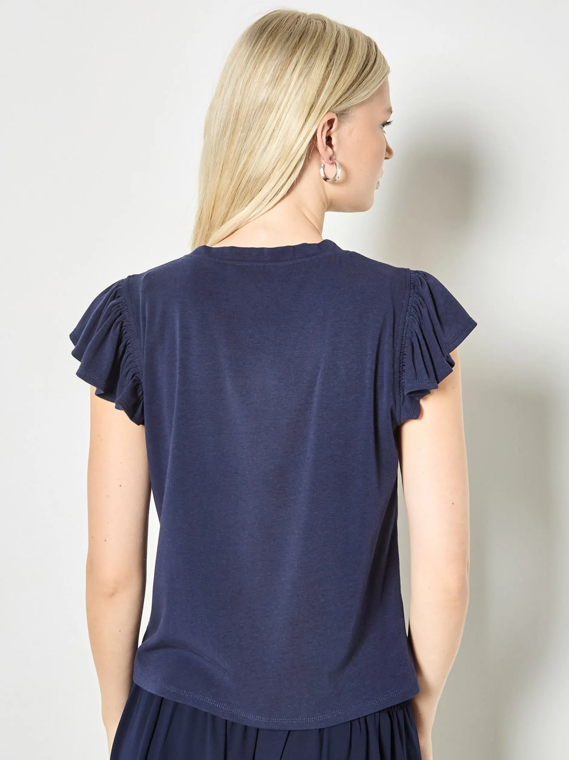 Apricot Damen T-Shirt in marine - Ausschnitt: Rundhals