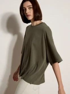 Apricot Damen T-Shirt in oliv - Ausschnitt: Rundhals