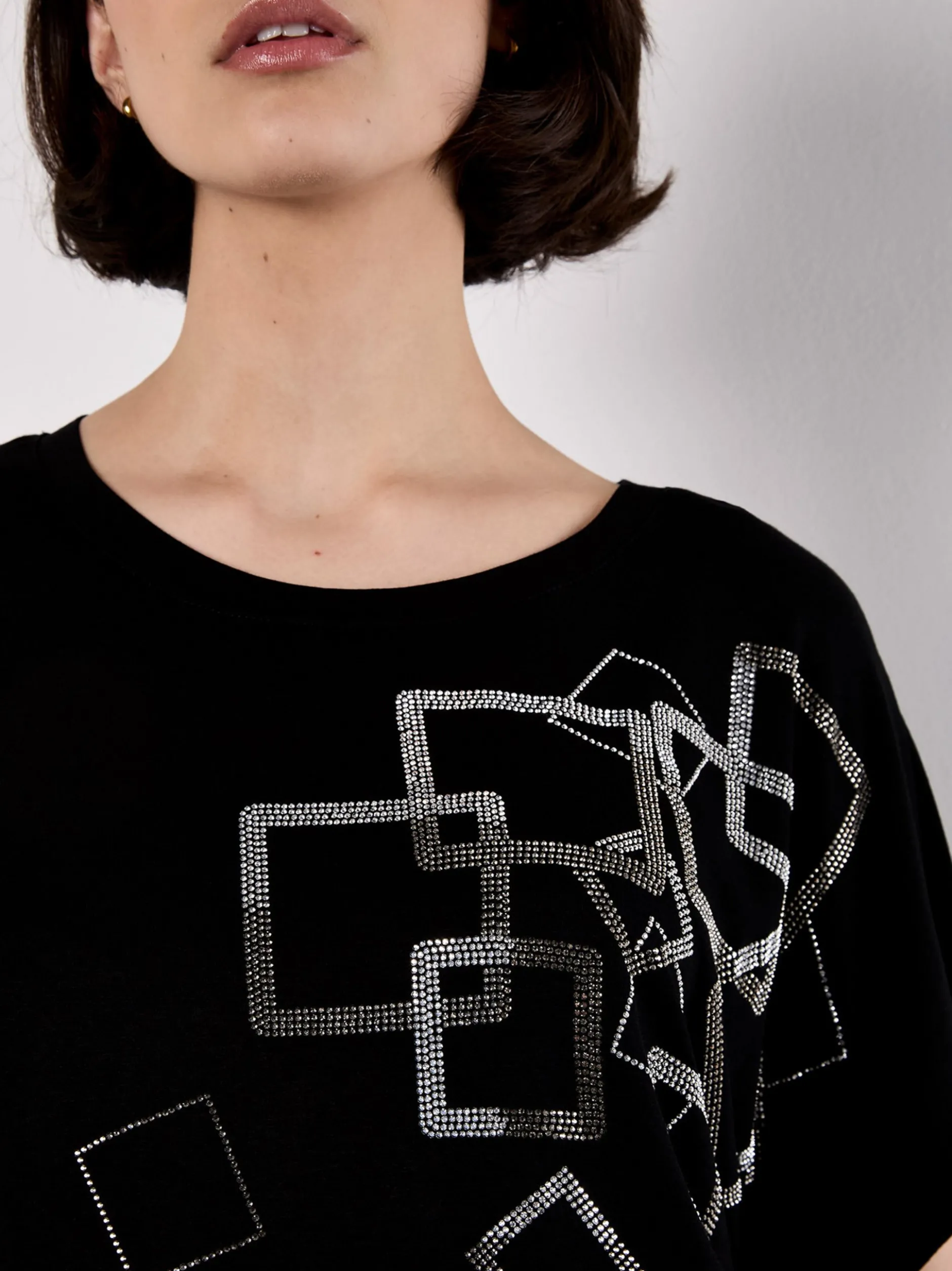 Apricot Damen T-Shirt in schwarz - Ärmel: extra kurz