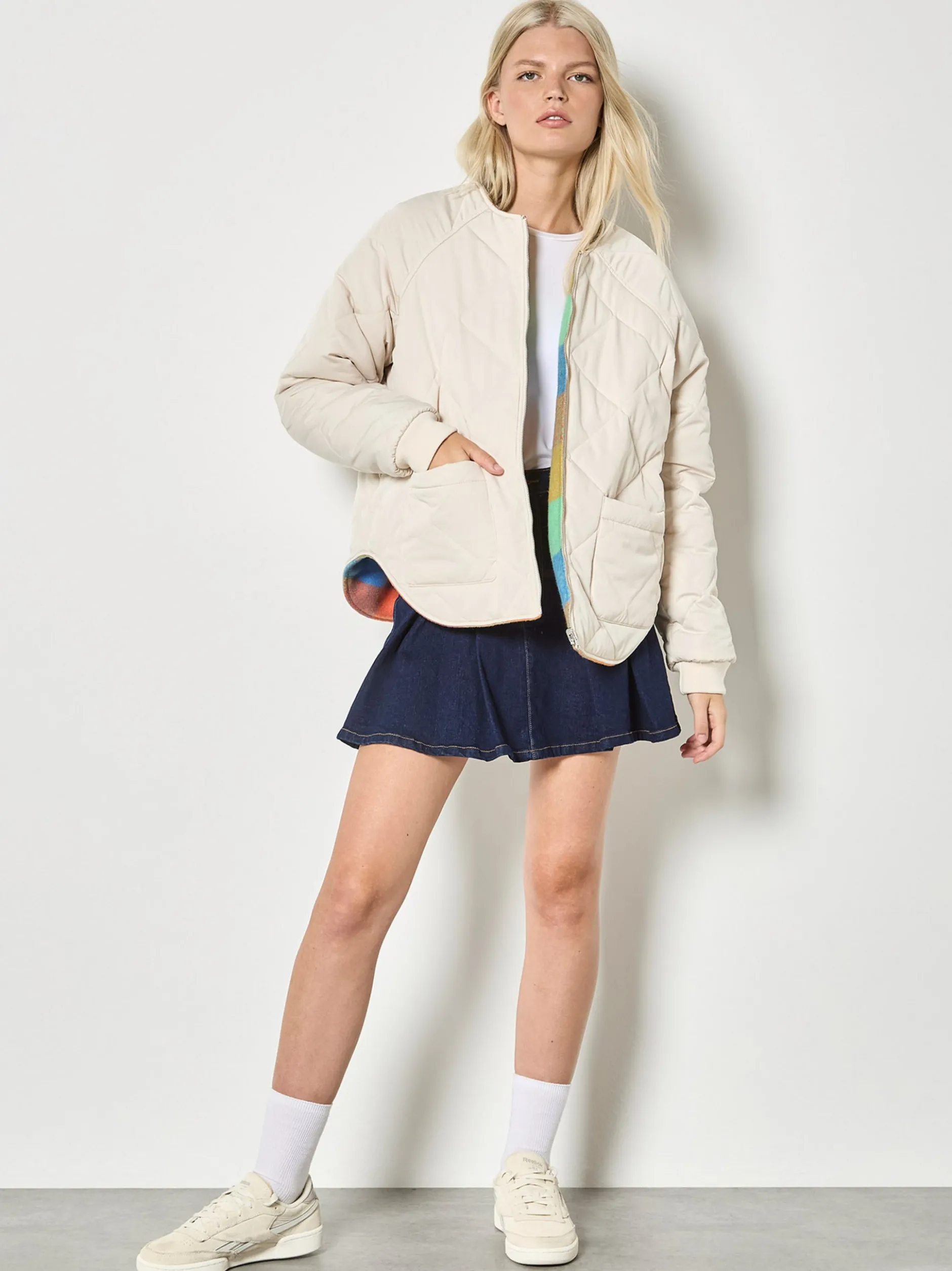 Apricot Damen Wendejacke in mehrfarbig beige