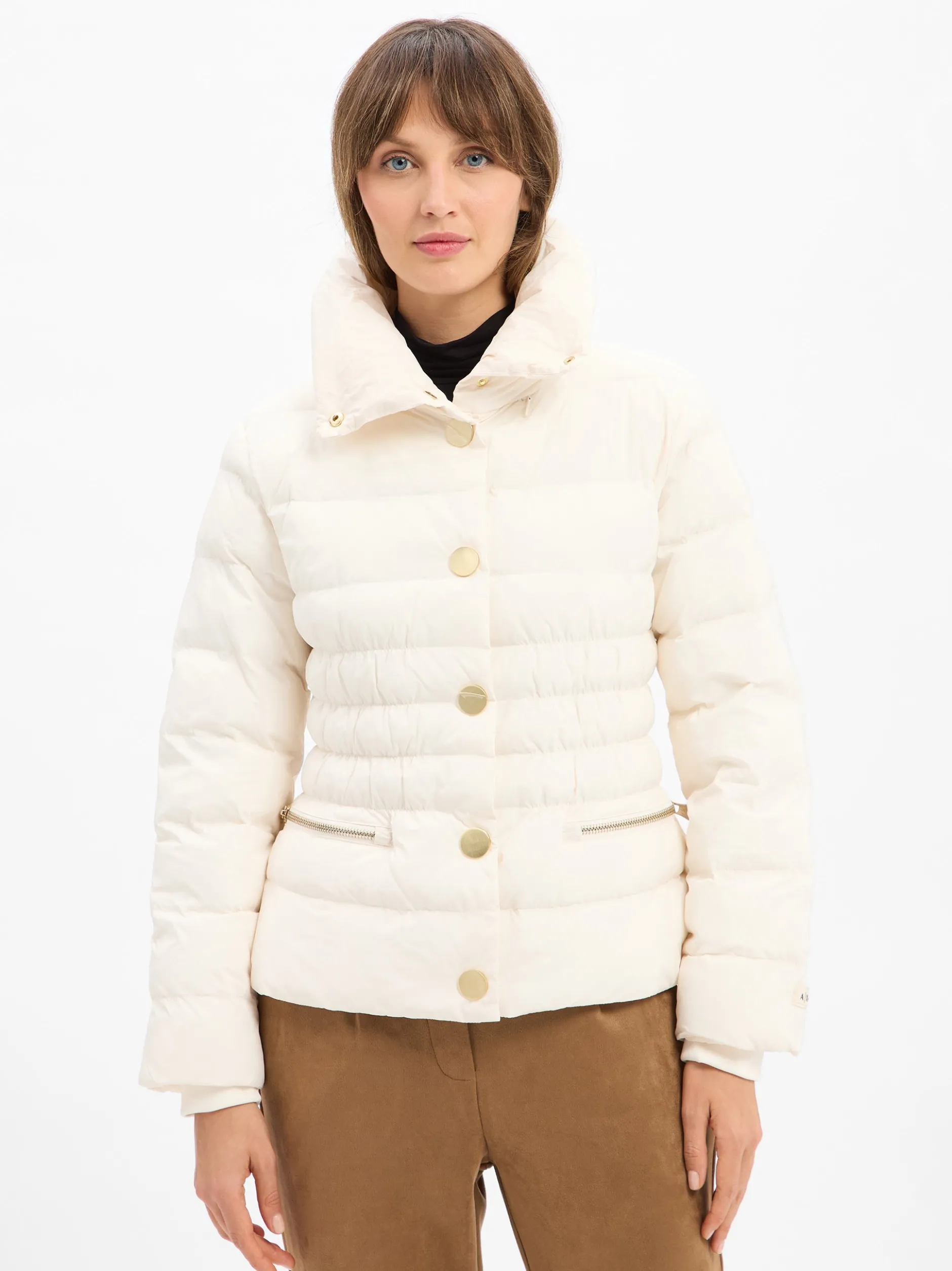 Armani Exchange Damen Steppjacke in ecru