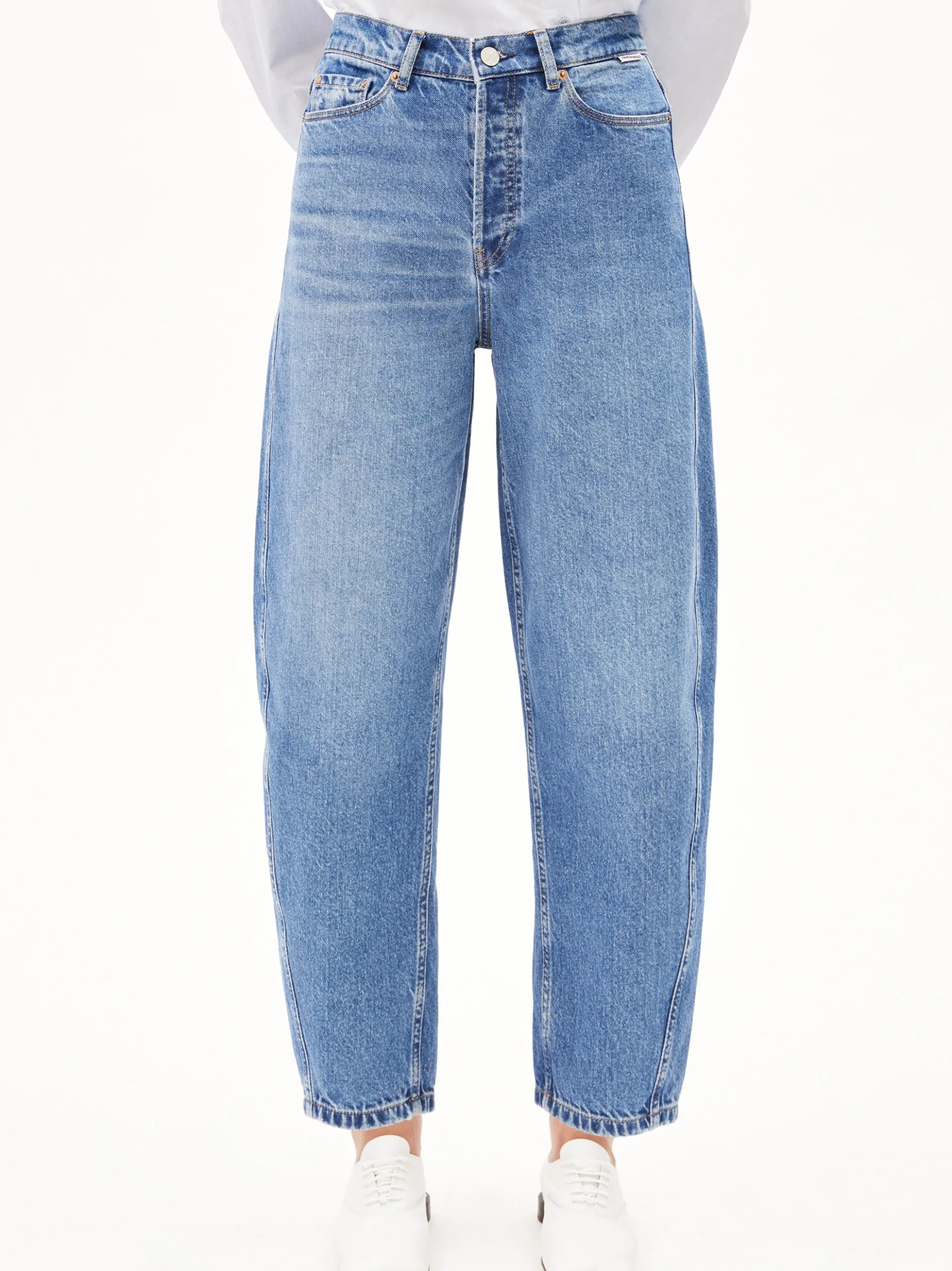 ARMEDANGELS Damen Jeans - Baarly Barrel in medium stone