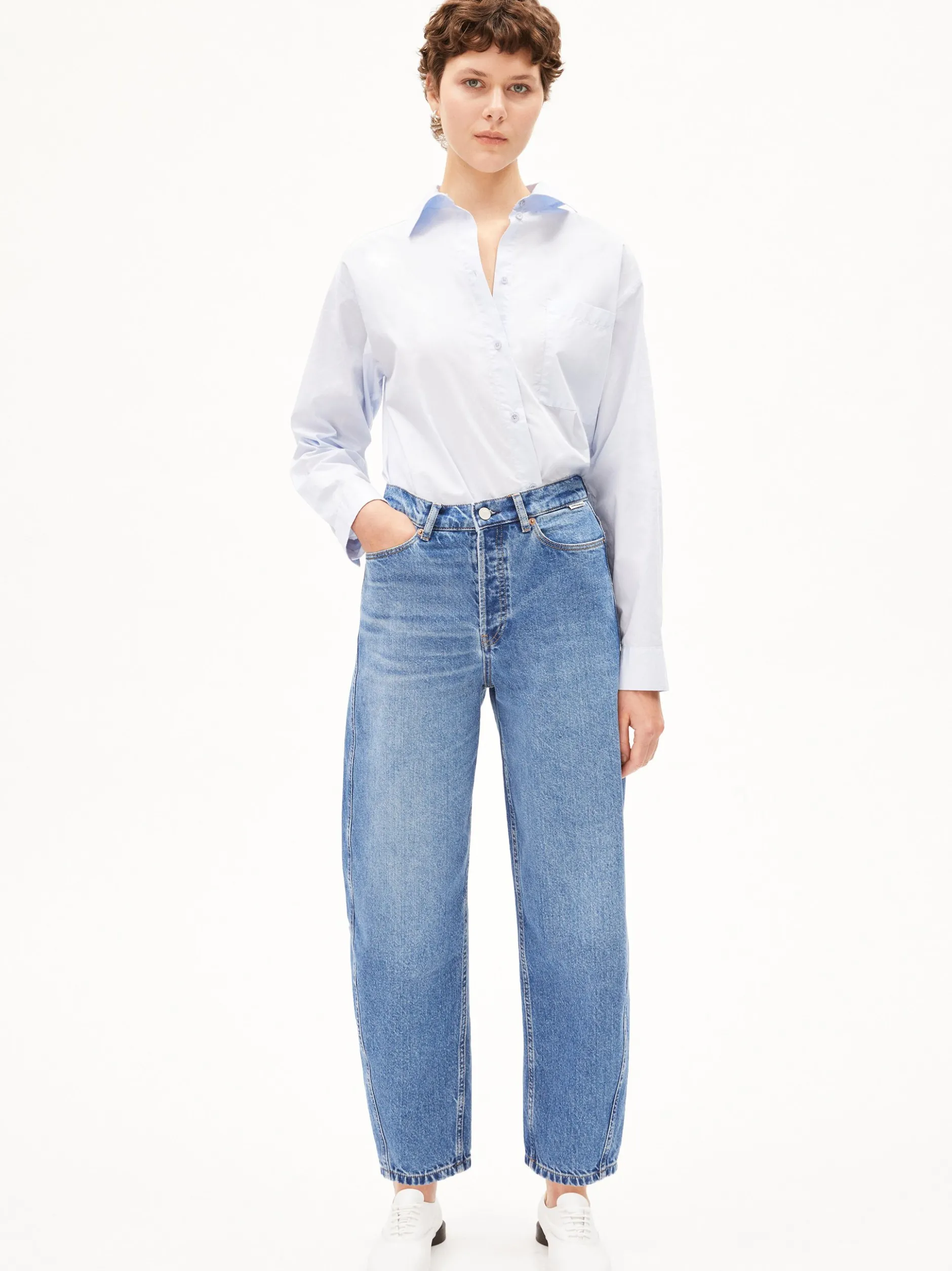 ARMEDANGELS Damen Jeans - Baarly Barrel in medium stone