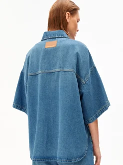 ARMEDANGELS Damen Jeansbluse in medium stone