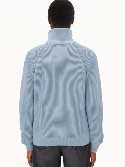 ARMEDANGELS Damen Strickpullover - Troyer Vanisé in hellblau