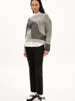 ARMEDANGELS Damen Strickpullover mit Woll-Anteil - MayrAA Vanise in schwarz ecru