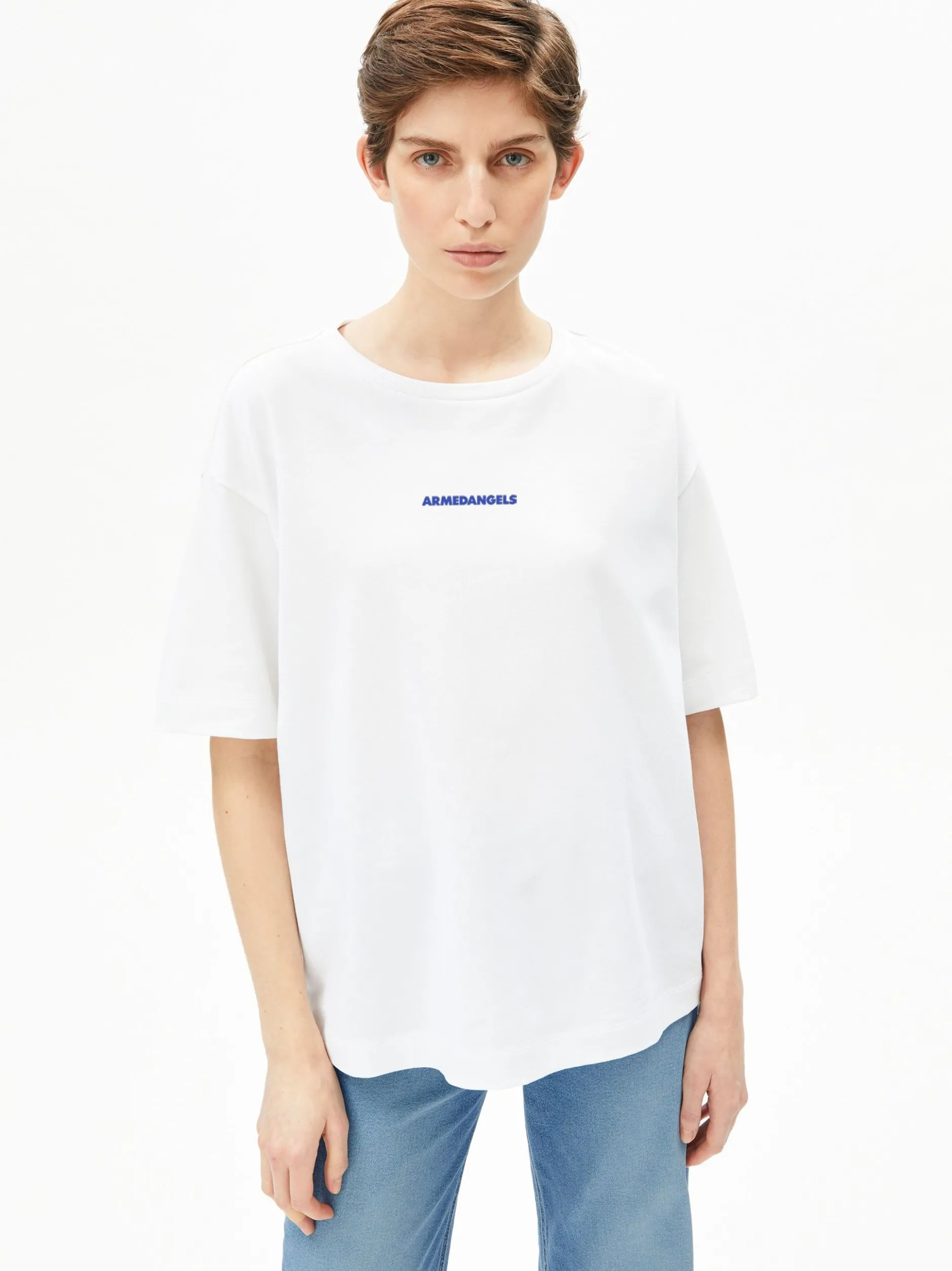 ARMEDANGELS Damen T-Shirt - Giannaa Chaange in weiß blau