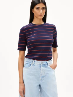 ARMEDANGELS Damen T-Shirt - Jaanisara in marine rot