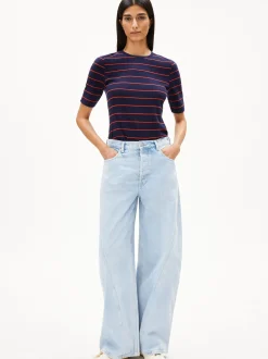 ARMEDANGELS Damen T-Shirt - Jaanisara in marine rot