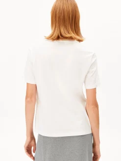 ARMEDANGELS Damen T-Shirt - Lualaa Embro in weiß blau