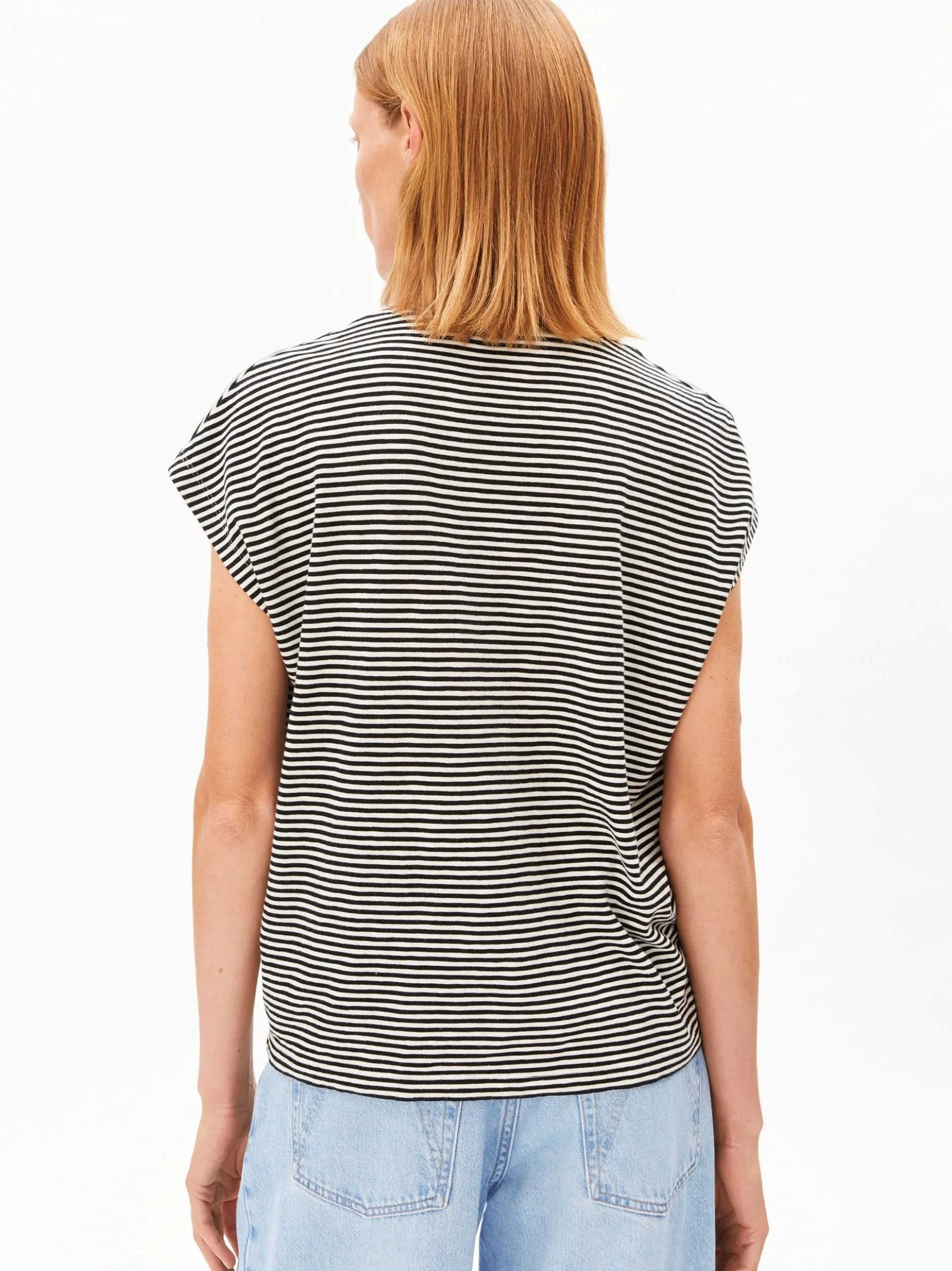 ARMEDANGELS Damen T-Shirt - Slub in schwarz weiß