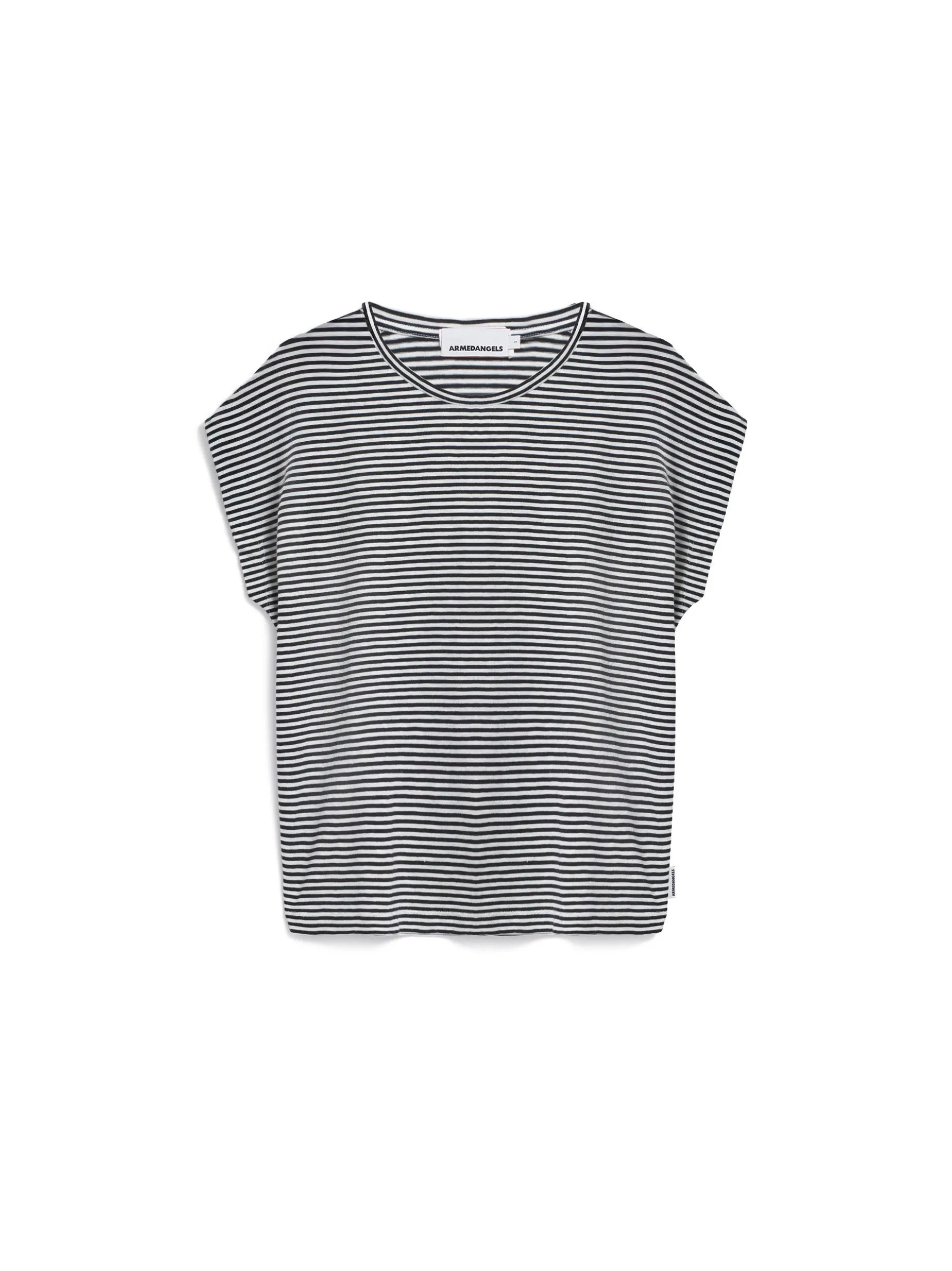 ARMEDANGELS Damen T-Shirt - Slub in schwarz weiß