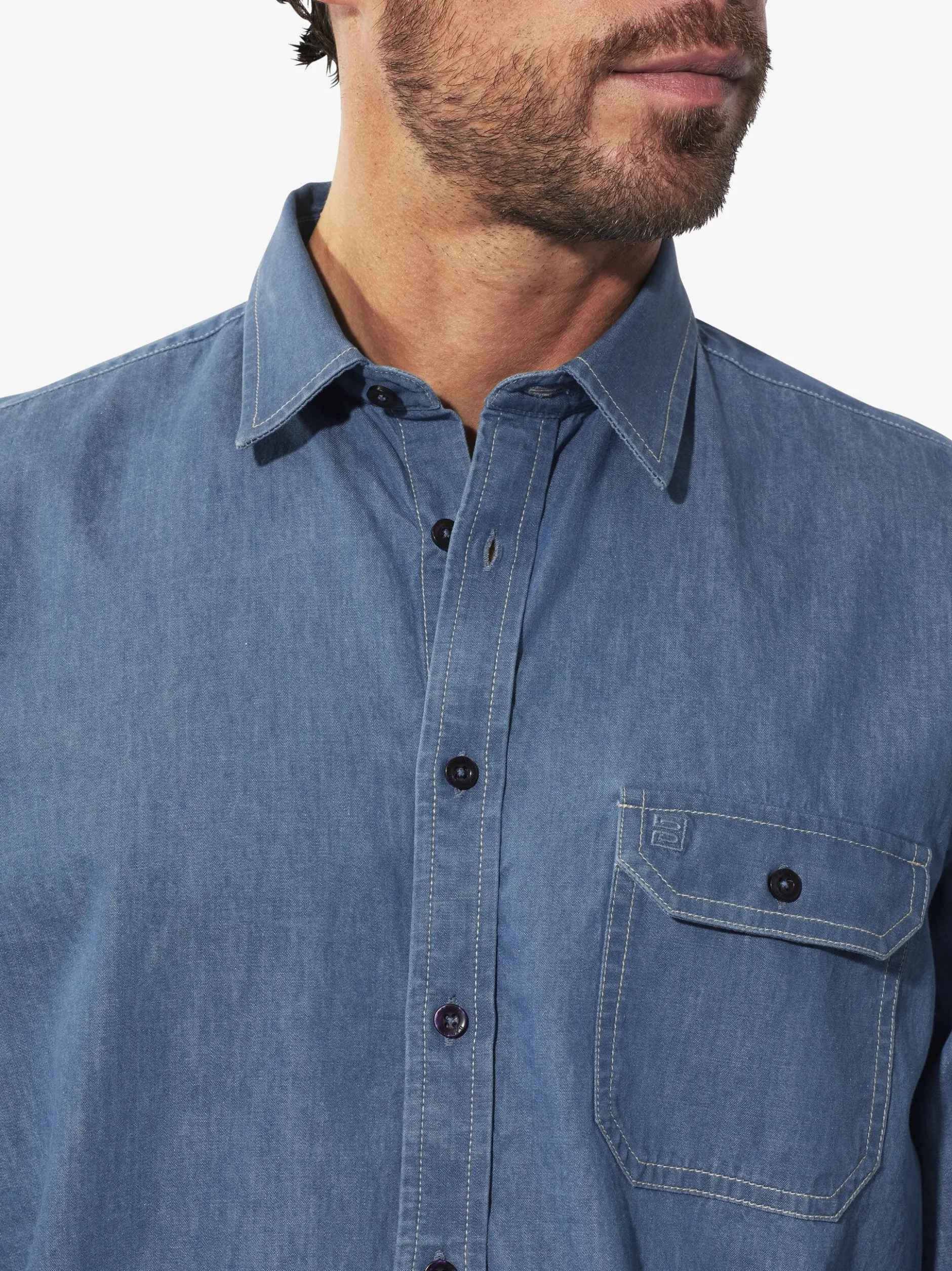 BABISTA Herren Jeanshemd - OLAR in blau - Ärmel: langarm