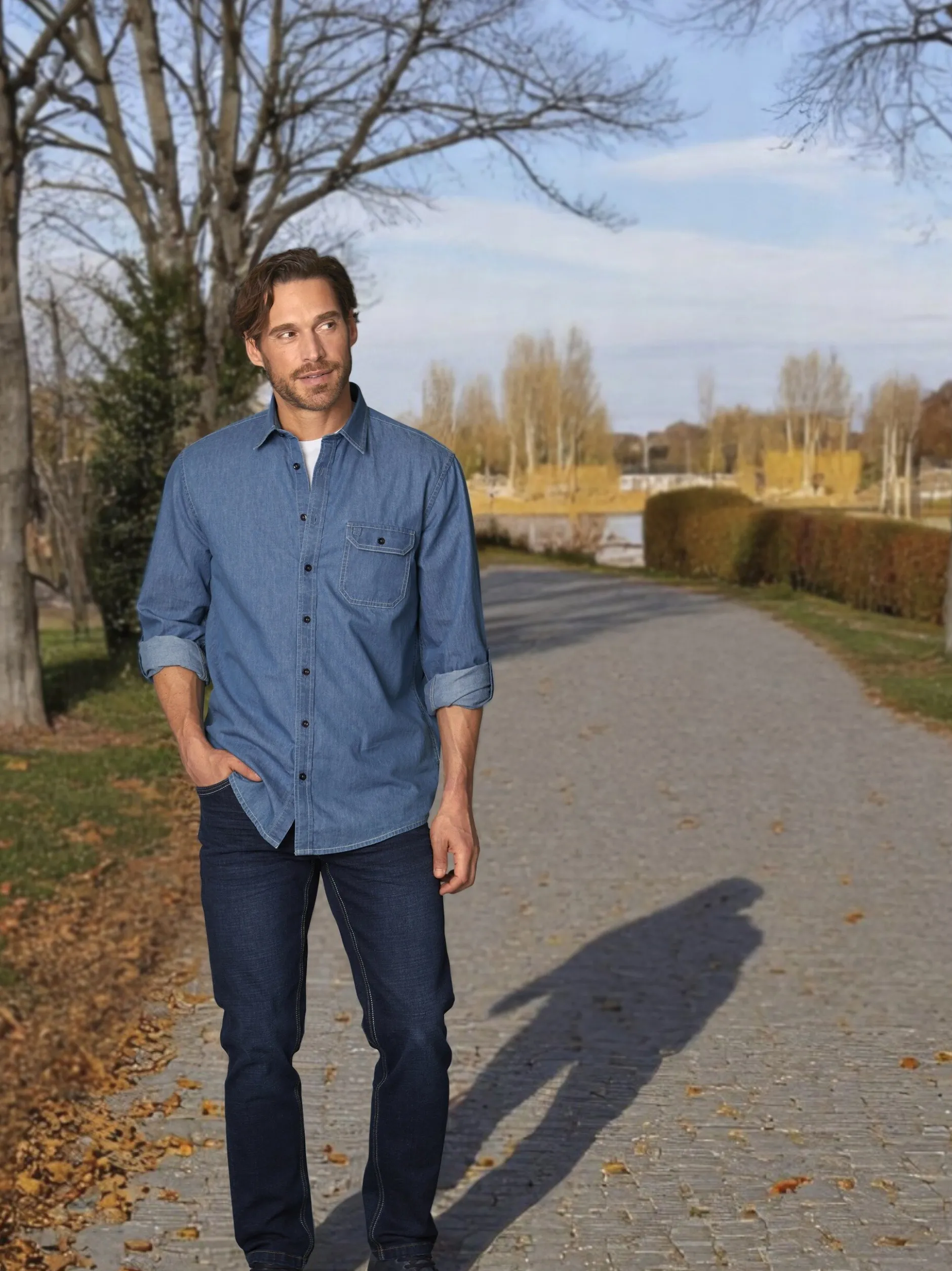 BABISTA Herren Jeanshemd - OLAR in blau - Ärmel: langarm