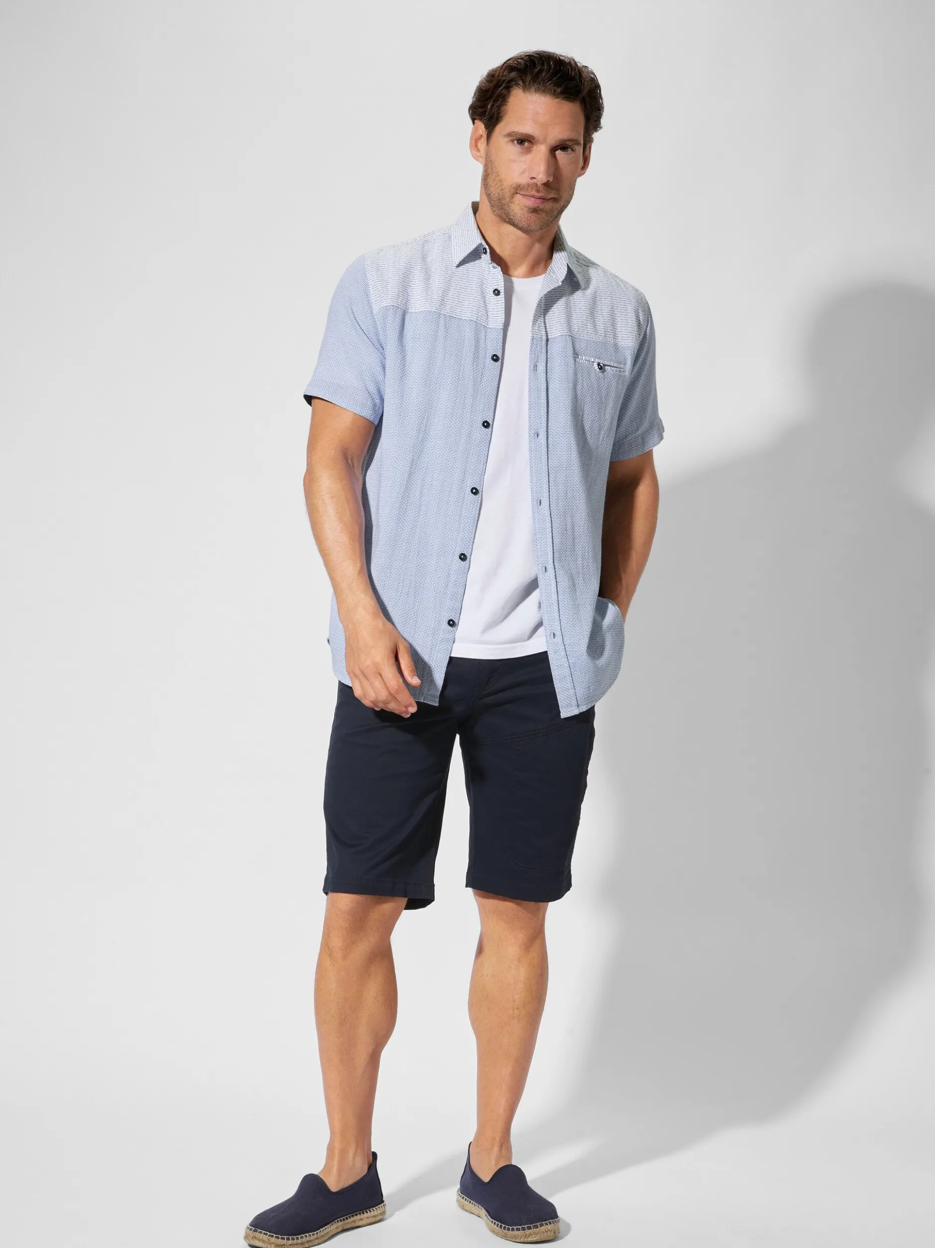 BABISTA Herren Kurzarmhemd - JUVINO in blau