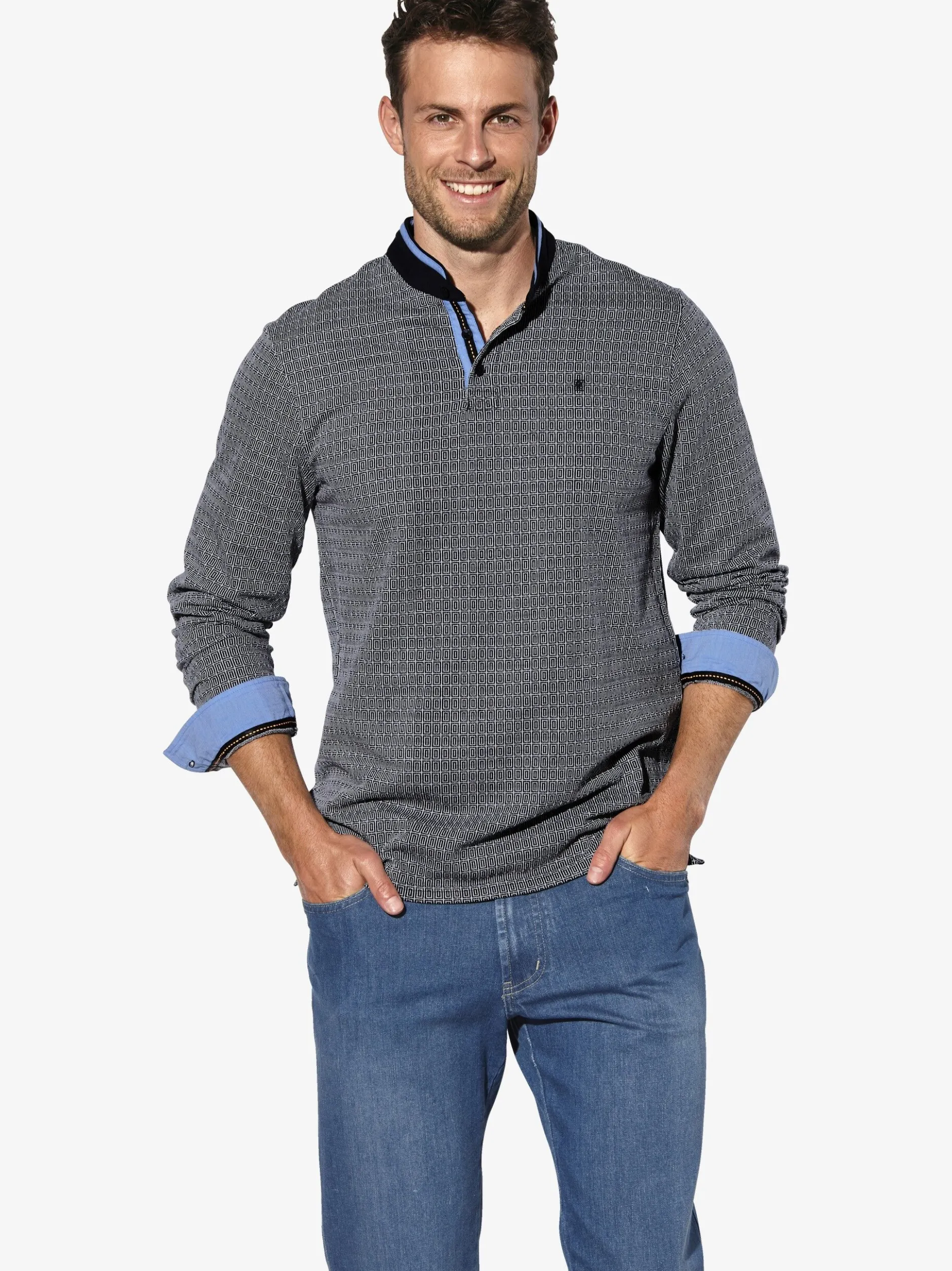BABISTA Herren Langarmshirt - TIBERON in blau