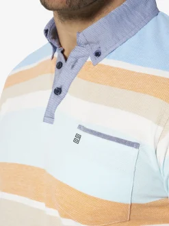 BABISTA Herren Poloshirt - LORIENZA in hellblau orange