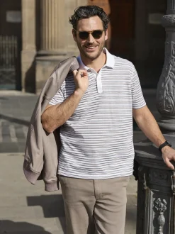 BABISTA Herren Poloshirt - TOSCANETTI in weiß blau