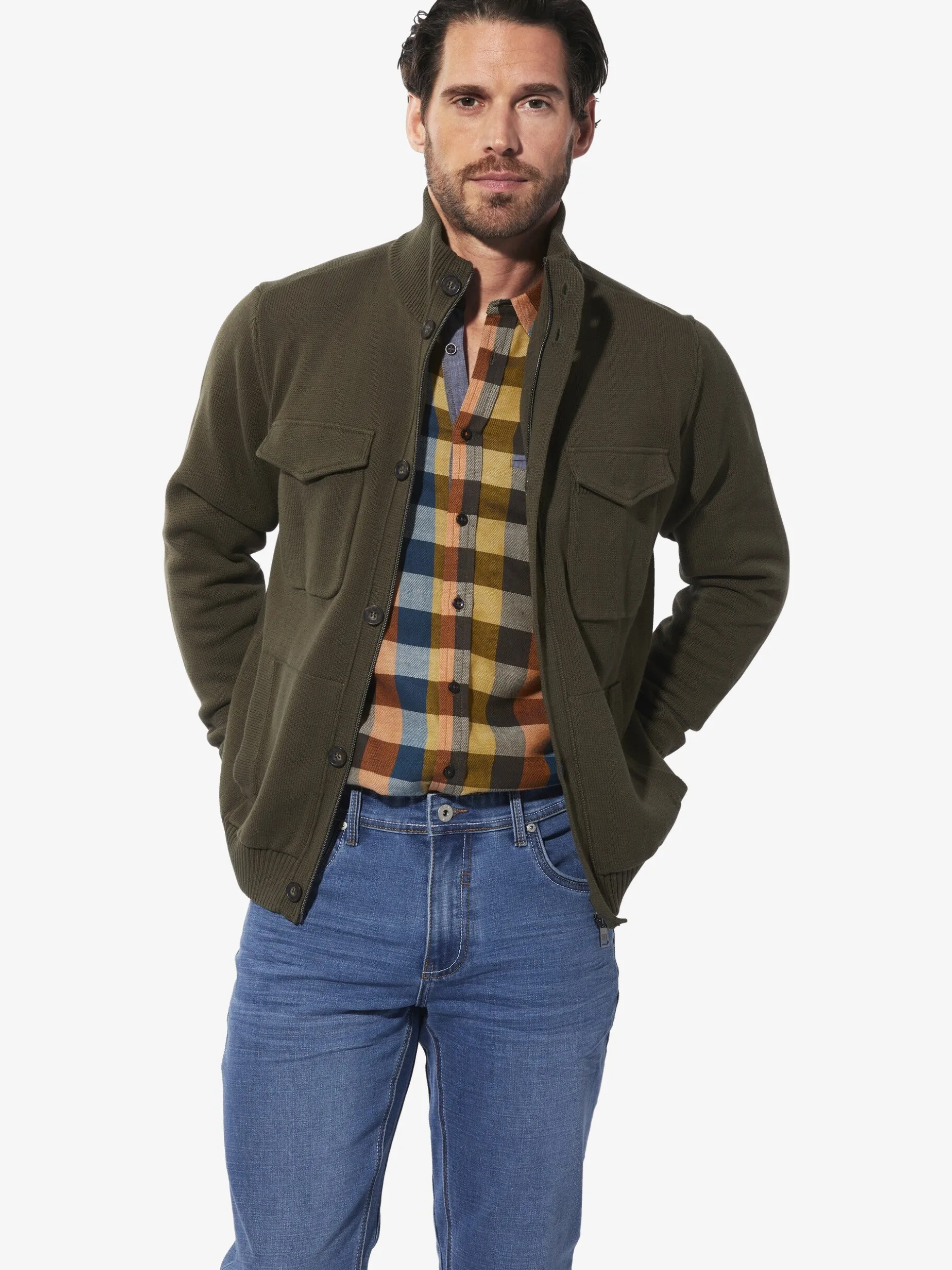 BABISTA Herren Strickjacke - HALOR in oliv